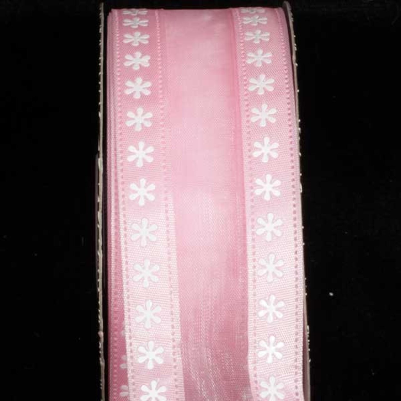 The Ribbon People Pastel Pink and White Floral Wired Craft Ribbon 1.5" x 40 Yards